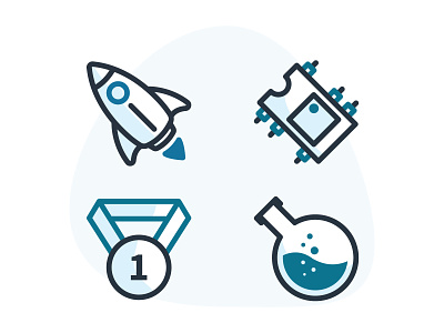 Icons or Illustrations best practices component flask get started icons illustration launch medal outline science simple ui illustration