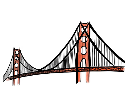 Golden gate bridge color digital digitalpaint illustration procreate