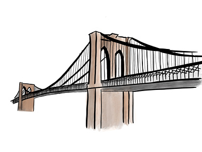 Brooklyn Bridge color digital digitalpaint illustration procreate