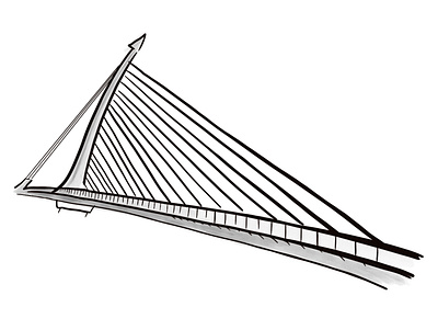 Samuel Beckett Bridge - Dublin digital digitalpaint illustration procreate