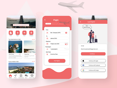 Travel app UI Design bali design indonesia plane travel ui uidesign uiux