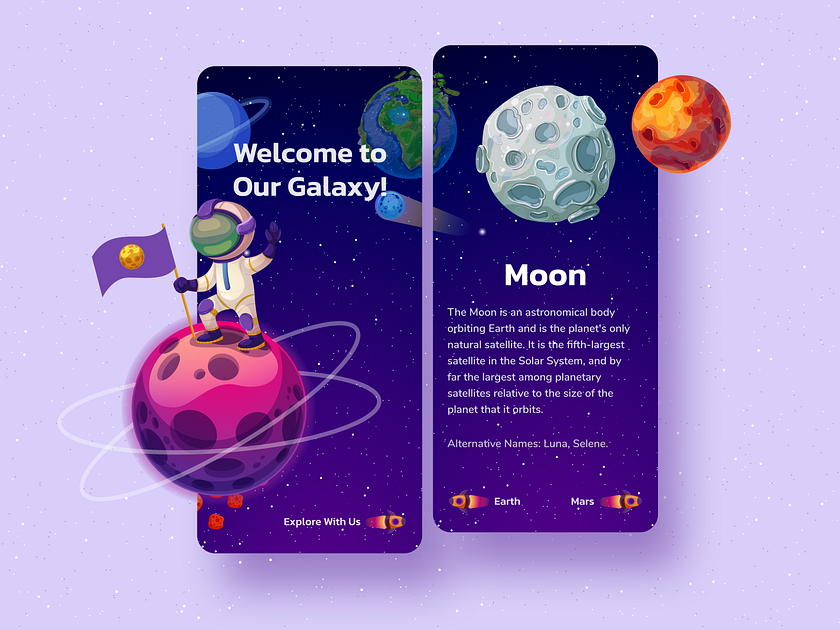 Galaxy Planet App by Ilham Maulana on Dribbble
