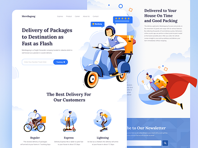 MereBagong - Delivery Landing page color delivery delivery app design illustration landing page typography ui uidesign uiux vector web