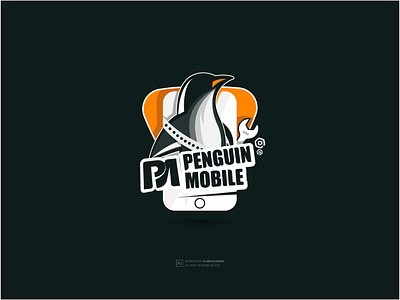 penguin mobile logo brand design illustration logo logodesign ui ux vector
