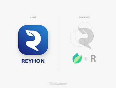 REYHON logo design app brand branding company logo design icon illustration logo logodesign r letter logo r logo vector