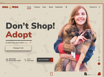 Pet Shop for Dogs Landing Page branding dog dog illustration doggy pets petshop typography ui uiux web website design