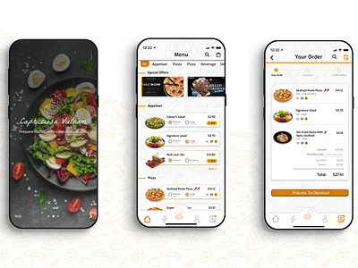 Capricciosa Pizza App Delivery Projet app illustration pizza app pizza delivery ui