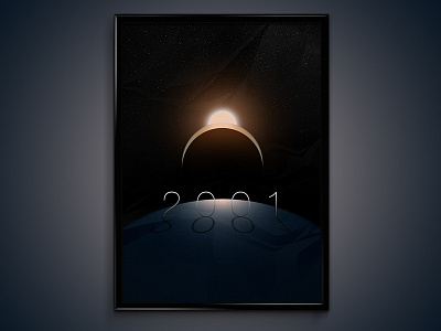 2001: A Space Odyssey's Poster 2001 dark fiction light movie planet poster scifi space stars sun