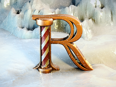 3D Typography - Christmas cgi christmas cinema 4d frozen gold maxon render snow typography xmas