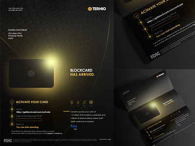 Blockcard - Brochure bank bank card bitcoin blockchain brochure credit card cryptocurrency debit card money print