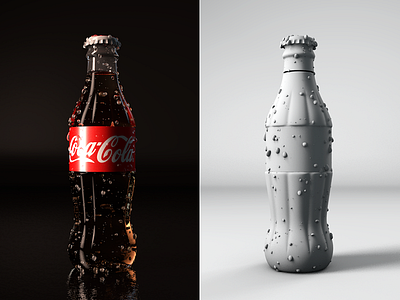 3D Coke Bottle Render