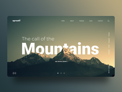 The call of the Mountain! adobe xd branding color concept creative design dribbble landing page landing page design landscape uidesign uiux web design