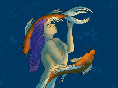 Piscis digital illustration illustration ilustración ilustración digital piscis zodiac zodiaco