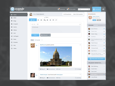 eyando catholic eyando flat social network ui ux