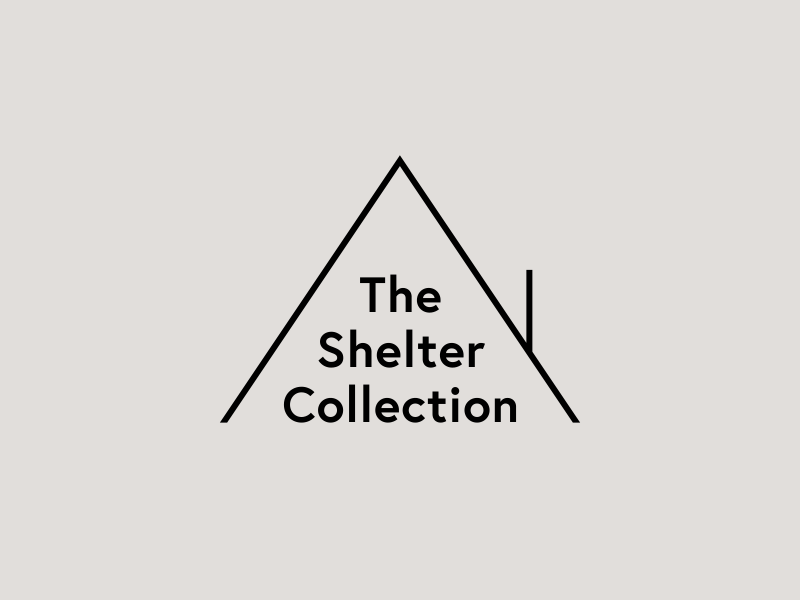 The Shelter Collection homewares house lean to mark shelter wordmark
