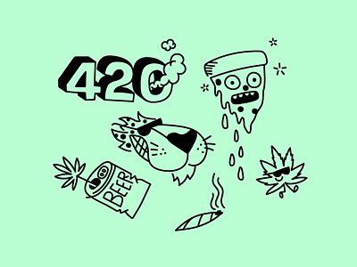 Stay in Cool 420 beer chester cheetah pizza