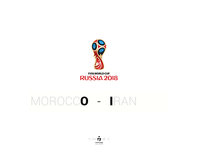 Morocco 0 - 1 Iran (FIFA World Cup 2018) 2018 cup digit fifa football inkscape iran letter letters match minimal minimalism minimalist morocco numbers russia soccer typography vector worldcup