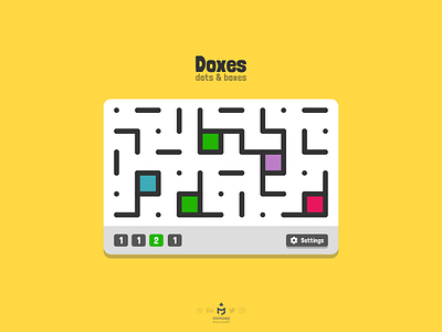 Doxes Game UI android app clean colorful dotsandboxes flat game gameui html5 ios minimal mobile ui uidesign ux uxdesign web webapp webdesign webui