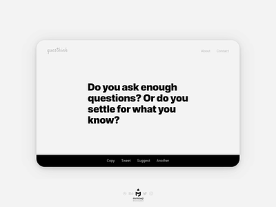 Questhink Minimal Website UI english inkscape minimal minimalism minimalist minimalistic minimalui mobile design question questions simple simplicity typography ui uidesign web ui webdesign website
