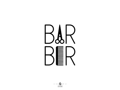 Barber Typography barber barber logo barbers barbershop comb concept english inkscape meaning minimal minimalism minimalist scissors typography typography design vector word words