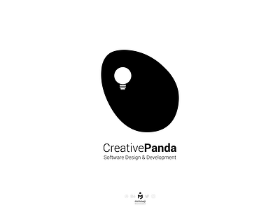 Creative Panda Logo animal black black and white branding company logo concept creative eye flat idea inkscape lamp logo logodesign minimal minimalism minimalist panda simple vector