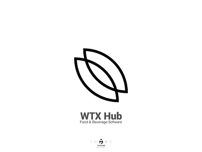 WTX Hub Logo barley beverage blockchain branding chain coin cryptocurrency food industry inkscape leaf leaves logo minimal software vector wheat wtx