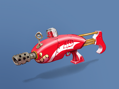 Soda Gun coke cola concept art digital art gun guns illustration inkandbees props red soda