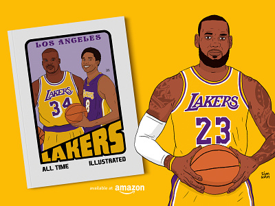 Lakers All-Time Illustrated art artist artwork basketball book design digital illustration kobe lakers lebron losangeles sport