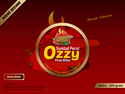 BRAND DESIGN OZZY "PECEL" SEASONING branding design food design food logo logo modern design