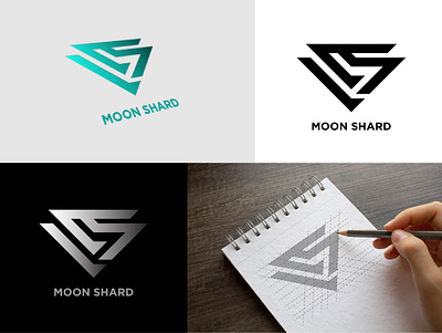 Moon Shard logo minimalist logo modern logo monogram monogram logo