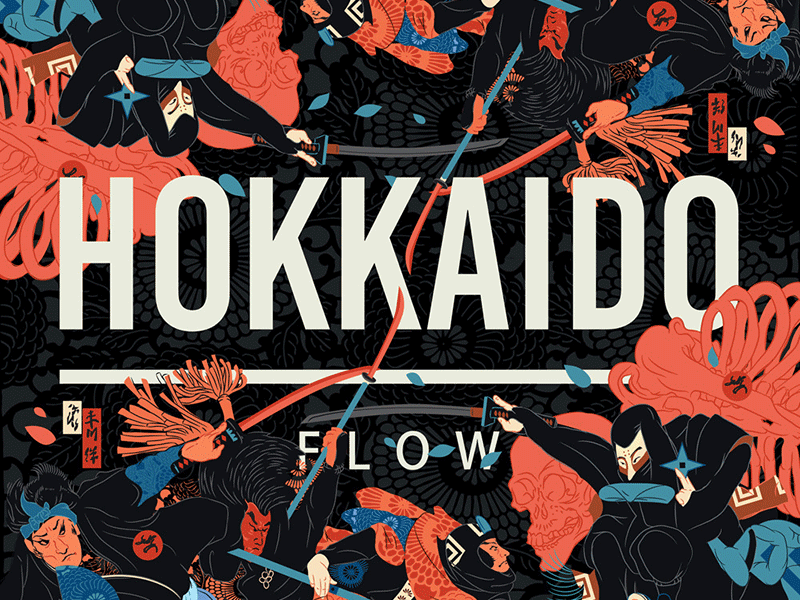 Hokkaido Flow art cropp flow hokkaido house japan ninja print reserved samurai t shirt vector