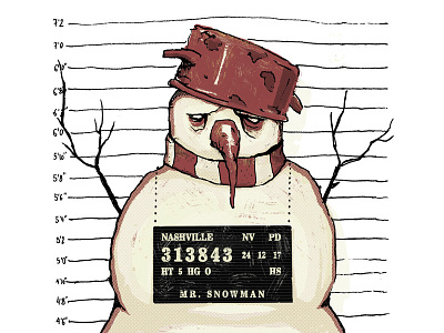 Mr Snowman bad bully characterdesign comic design drawing jail mad prison snowman