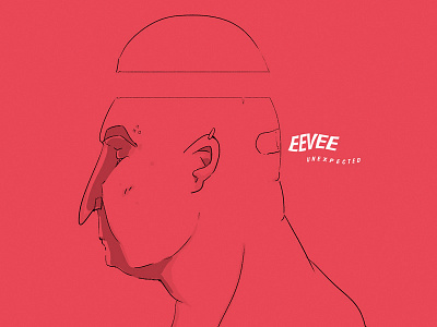 Eevee character comic cover design drawing eevee fatman head marcellus minimalist music