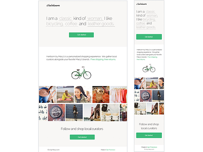 Landing page for Macy's conversion fashion green landing page