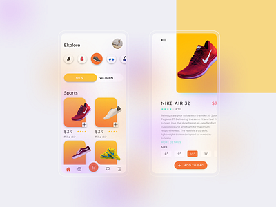 E - Commerce Shoes design illustration minimal ui ux