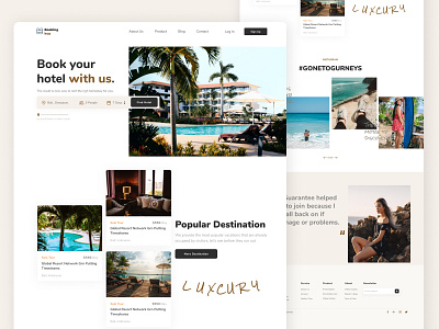 Booking Kuyy bali design homepage hotel minimal resort typography ui ux web website