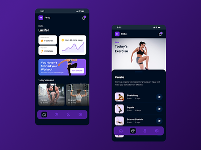 Fitness app - mobile UI app fitness graphic design minimal design mobile design modern responsive ui typography ui