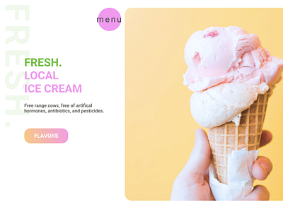 FRESH Local Ice Cream Desktop branding design desktop flat logo minimal ui ux web website