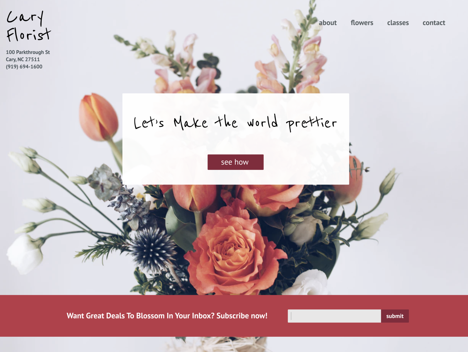 Cary Florist Desktop By Reggie On Dribbble