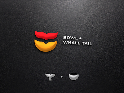 Bowl + Whale Tail Logo bowl food logo tail vector whale