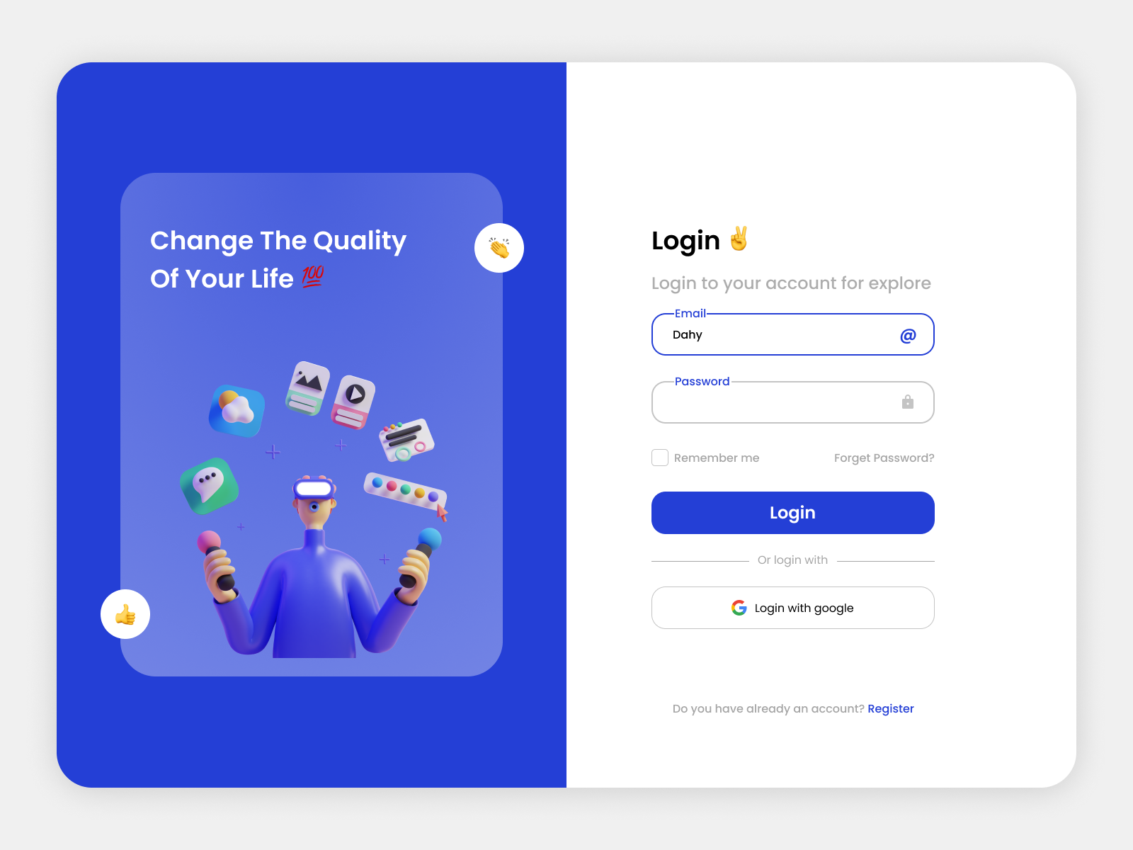 Login Form - Exploration Login Page by Musa Al Farid on Dribbble