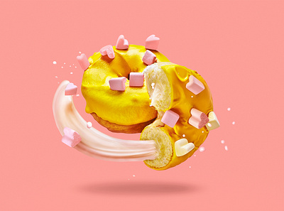 Sweet donut advertasing art artwork captureone collage concept design donut foodporn graphicdesign lightroom photoshop pink retouch sweet