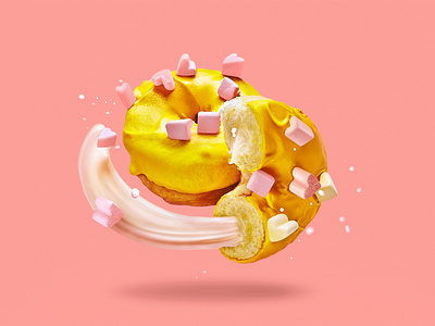 Sweet donut advertasing art artwork captureone collage concept design donut foodporn graphicdesign lightroom photoshop pink retouch sweet