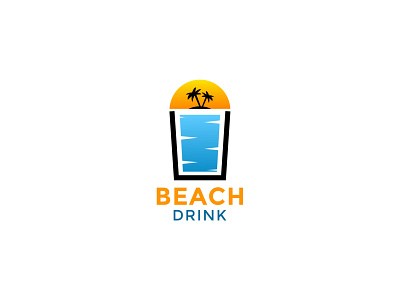 BEACH DRINK abstrakmark branding design illustration logoawesome logobrand logobranding logodesign logoidea logoidentity logomarca logomark logomarks logotype ui vector