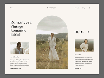 Romancera Vintage Bridal Fashion Website Redesign