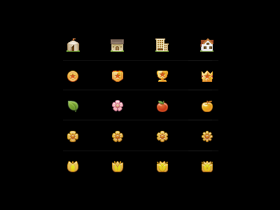 Level Icon apple crown flower gold house icon imperial