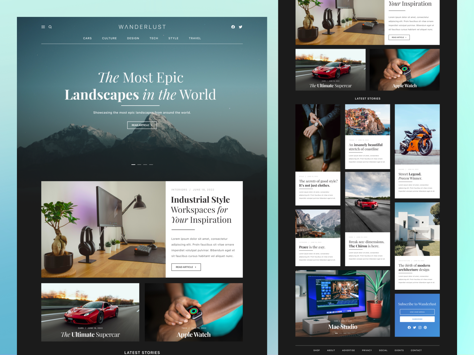 Wanderlust Landing page design by Miloš Miljanović on Dribbble