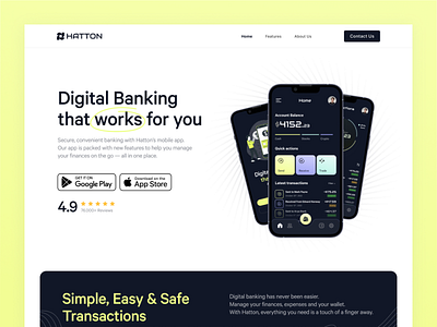 Hatton Banking Landing page design