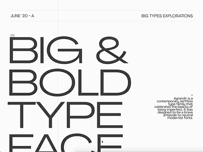 Big Types Exploration - 001 - Light animation javascript motion pangrampangram scrolling swiss style typography