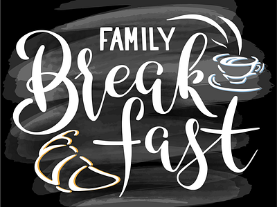 Logo for family cafe logo chuck lettering